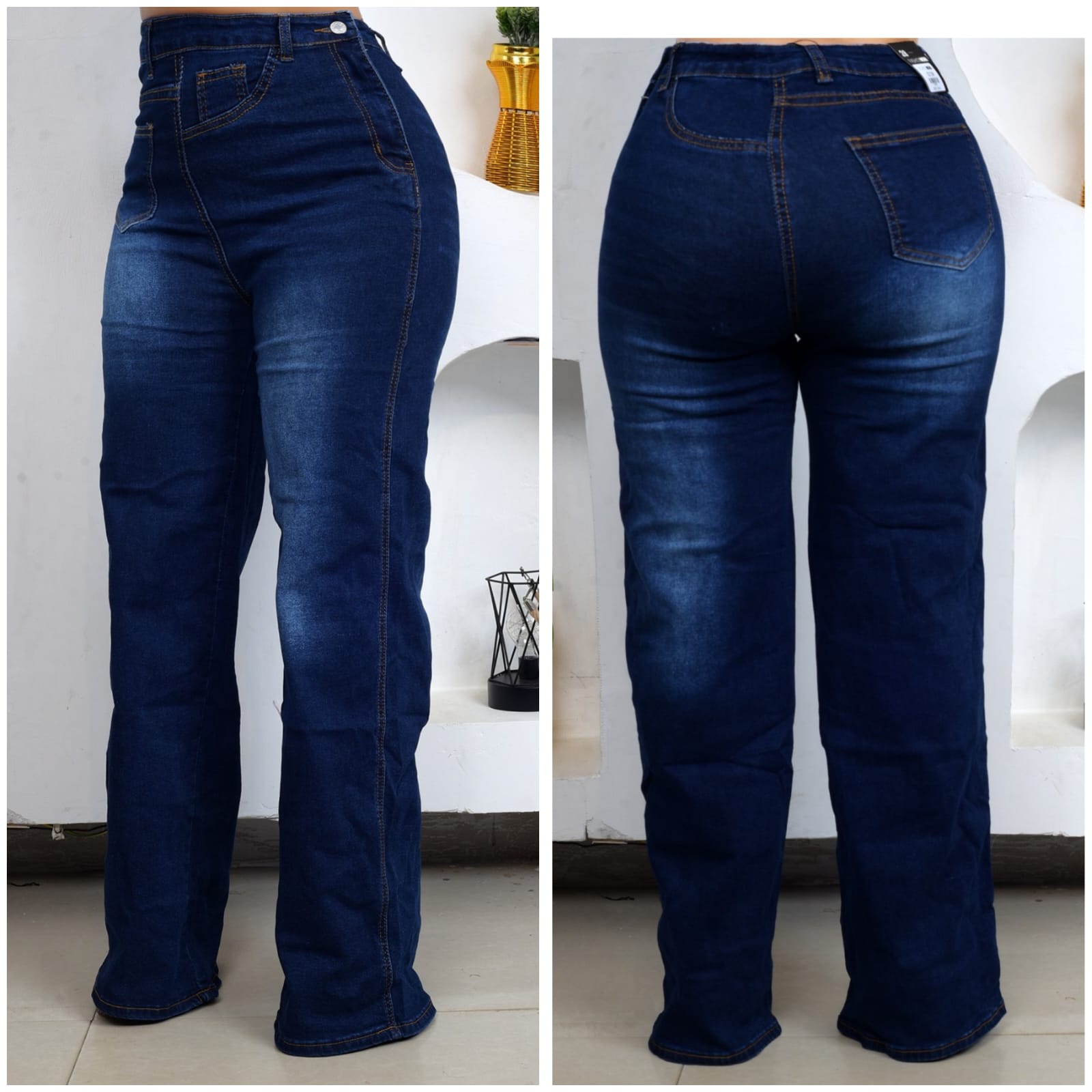 Deep Indigo Straight-Leg Jeans