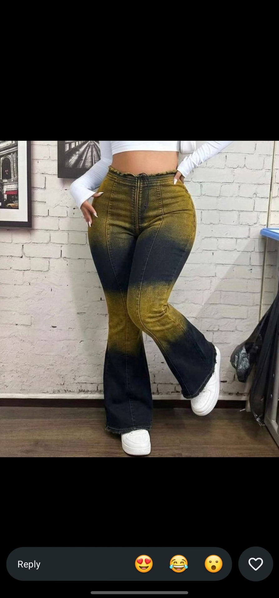 Olive Ombre Flare Jeans