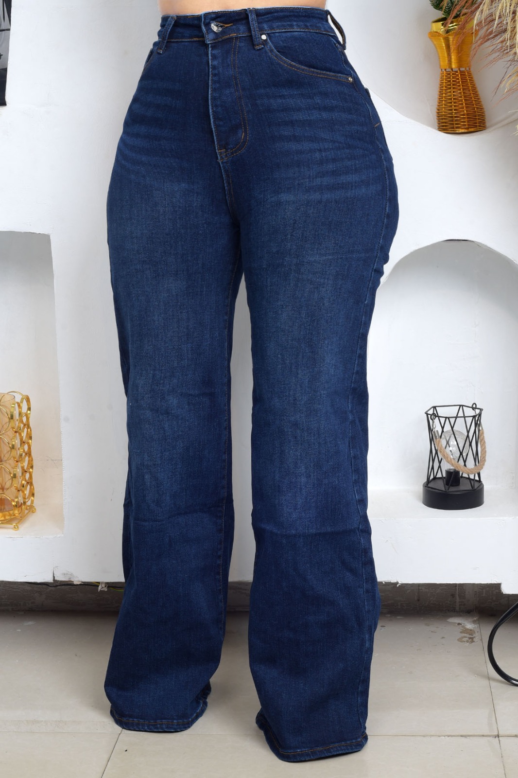 Dark Indigo Wide-Leg Jeans
